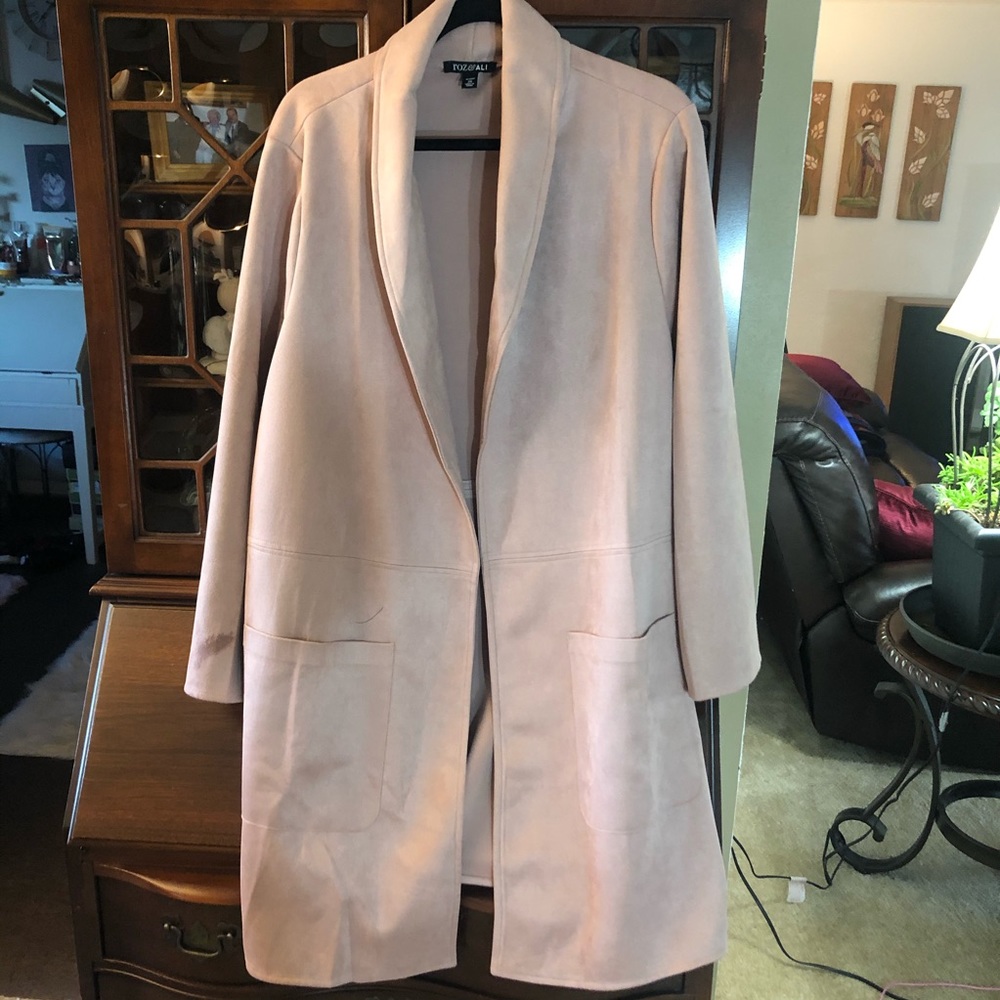 3X  suede like light pink over coat/jacket